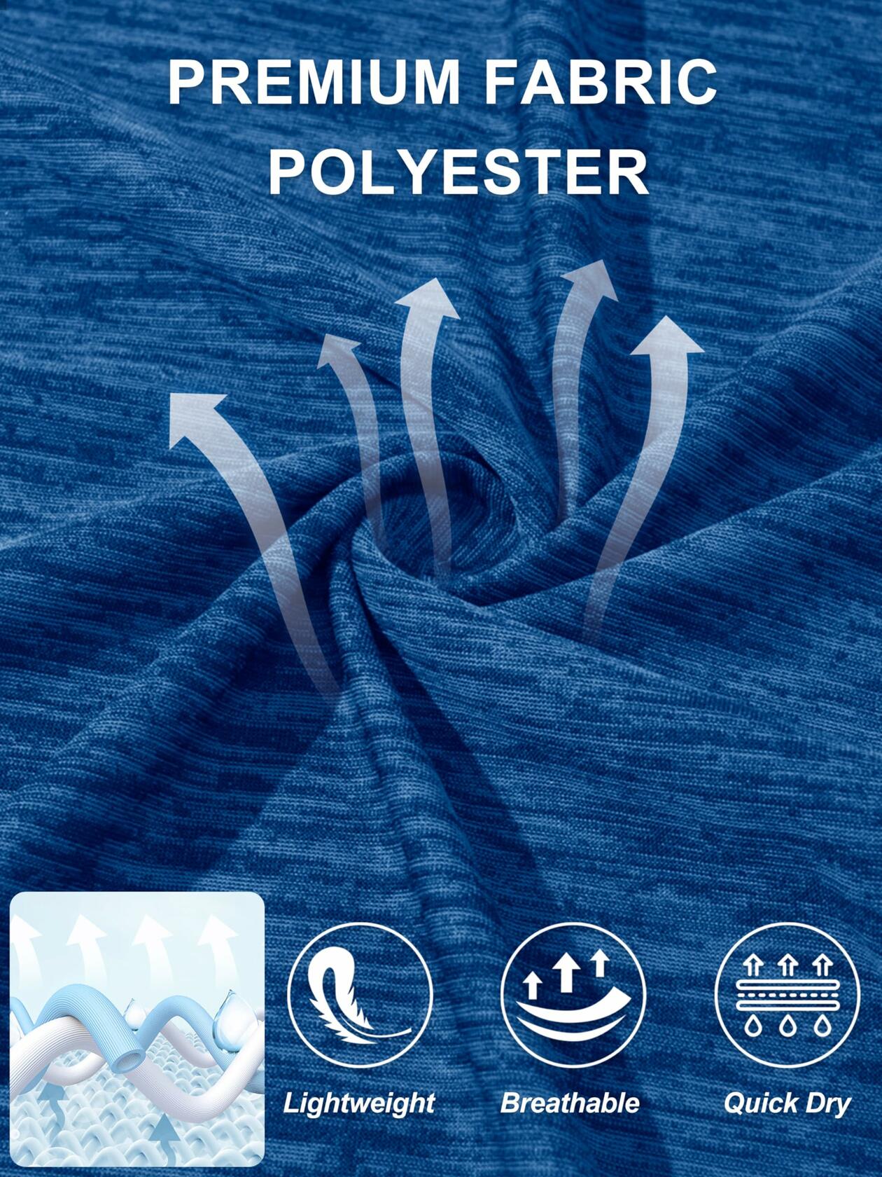 Mens Gym Dry Fast Workout T Shirt Medium Blue Size M