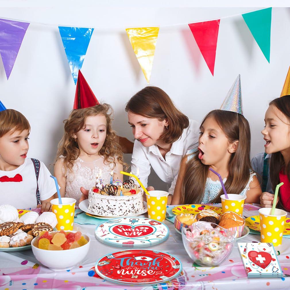48pcs Nurse Graduation Party Supplies 24 Dessert Plates 24 Napkins
