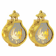 ALIBBON Ramadan Mini Gold Candle Lantern 2 Pcs Decorative Eid Mubarak