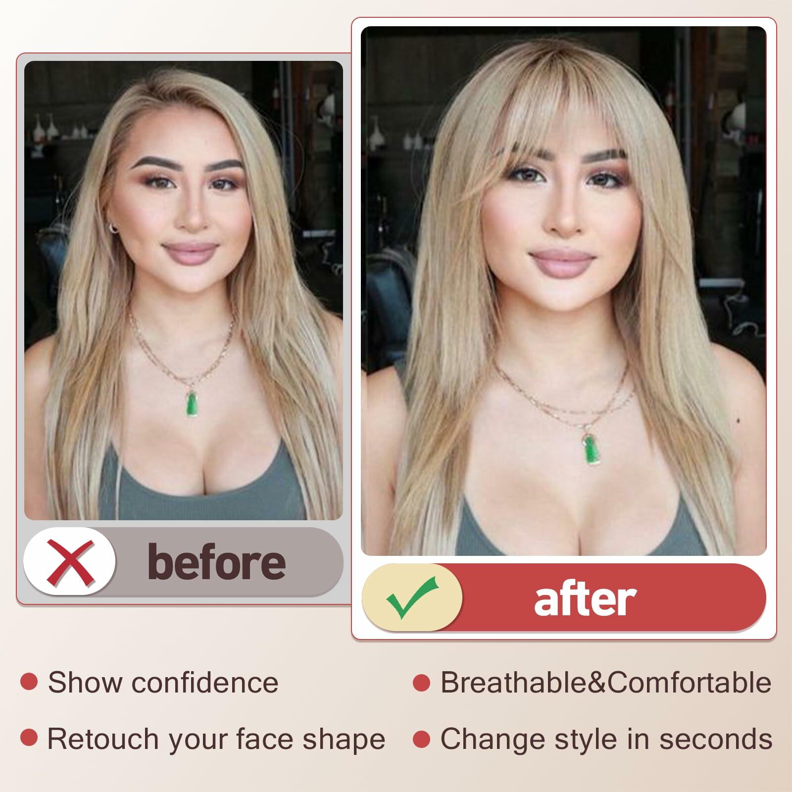 starluck Clip in Bangs 9g 100% Human Hair Extensions Light Blonde