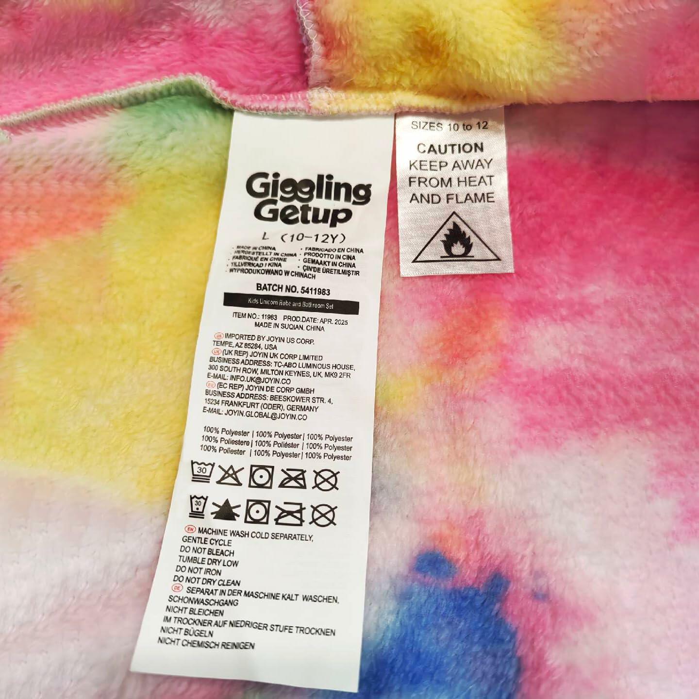 JOYIN Giggling Getup Kids Hooded Pink Toddler Bathrobe Set Size 3T