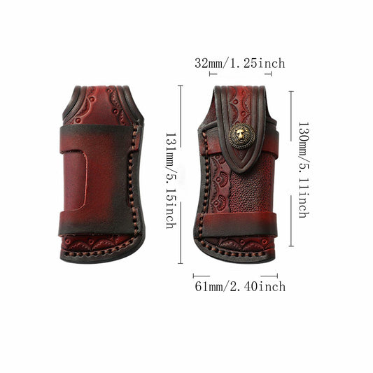 Straight Leather Folding Knife Sheath Universal Edge Guard Outdoor Camping S