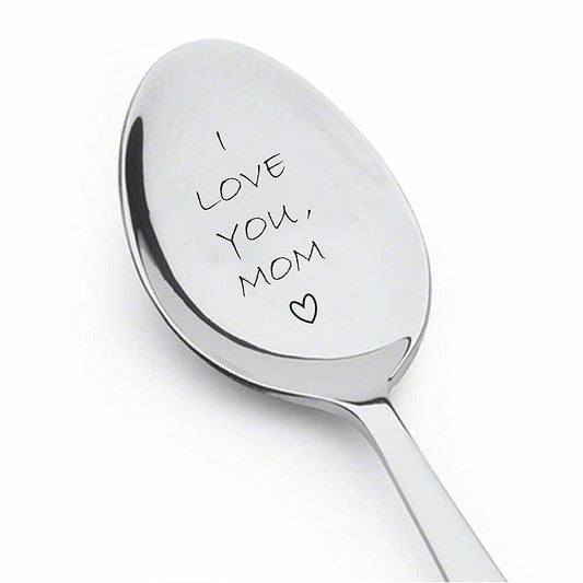 Boston Creative I Love You Mom Engraved Stainless Steel Spoon Gift