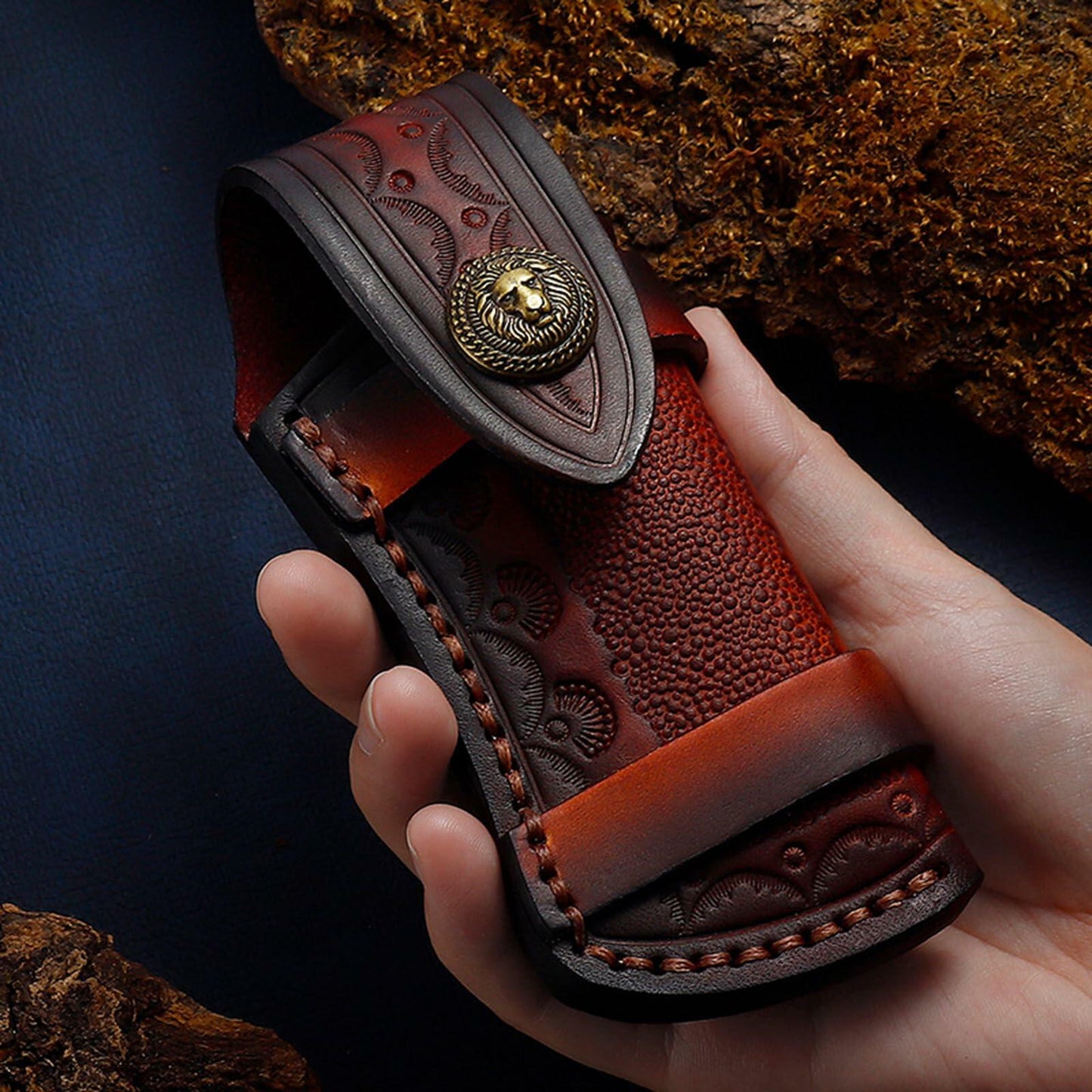 Straight Leather Folding Knife Sheath Universal Edge Guard Outdoor Camping S