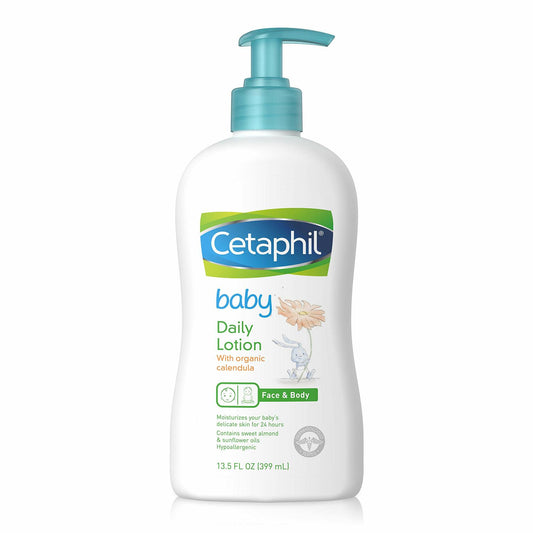 Cetaphil Baby Daily Lotion Organic Calendula Vitamin E Sweet Almond 13.5oz