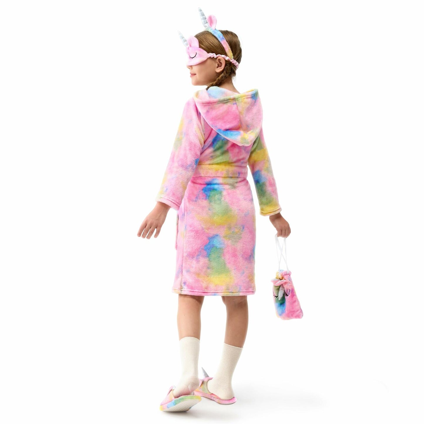 JOYIN Giggling Getup Kids Hooded Pink Toddler Bathrobe Set Size 3T