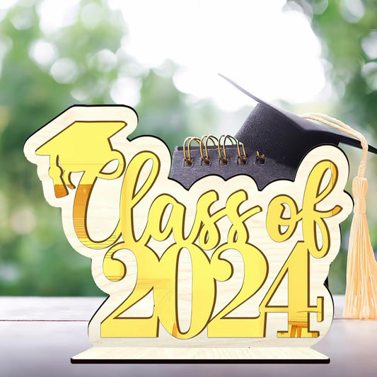 Graduation Decorations Class of 2024 Gold Centerpiece Desktop Ornament