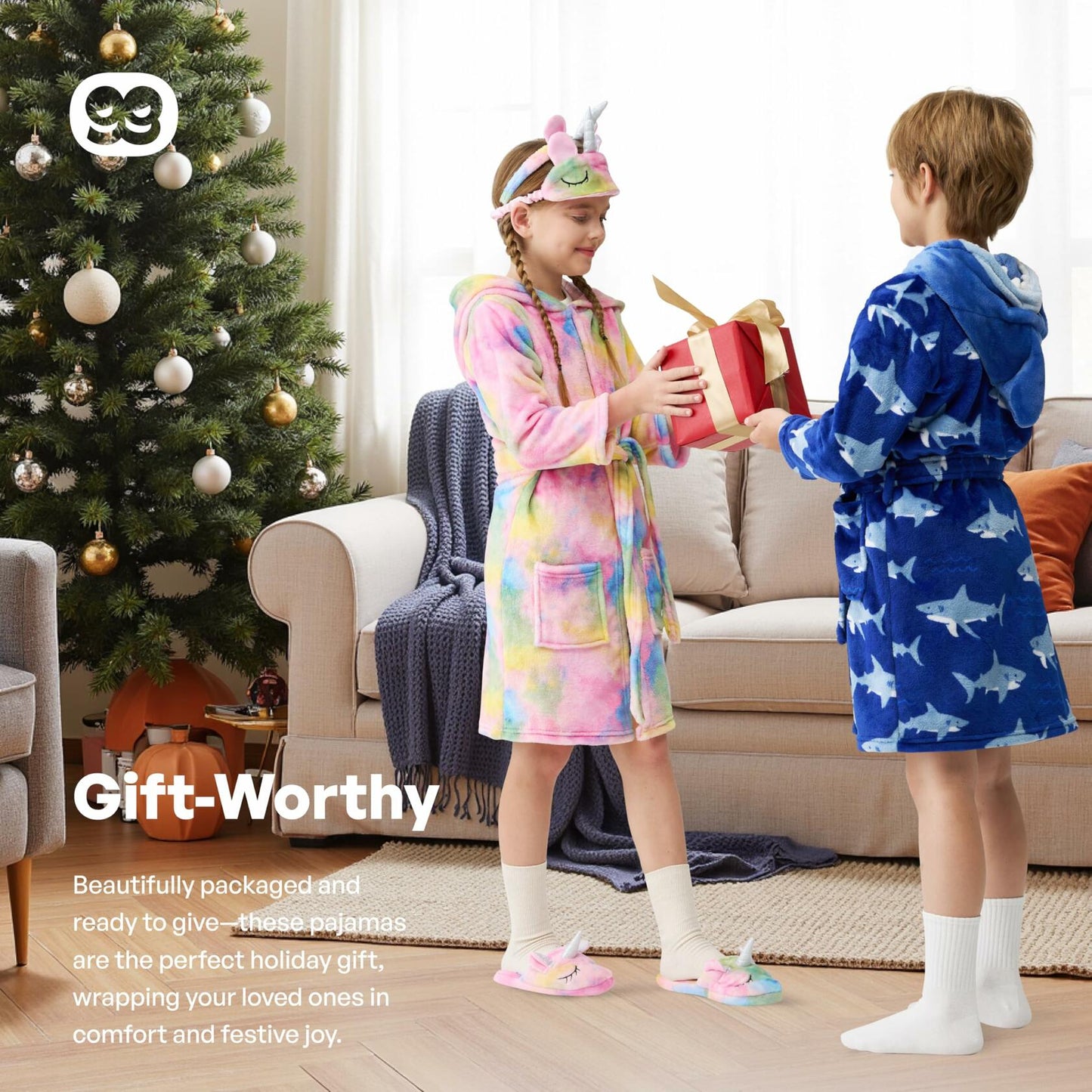 JOYIN Giggling Getup Kids Hooded Pink Toddler Bathrobe Set Size 3T