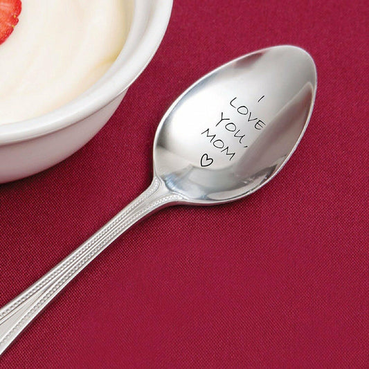 Boston Creative I Love You Mom Engraved Stainless Steel Spoon Gift