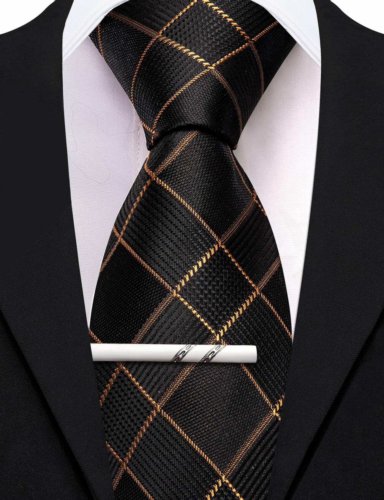 Barry.Wang Mens 6 PCS Silk Neckties Striped Paisley Check Floral 3.34"