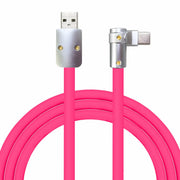 chubbycable FlexElbow Pro 90° 240W USB-A to USB-C Cable Rose Red 0.32FT