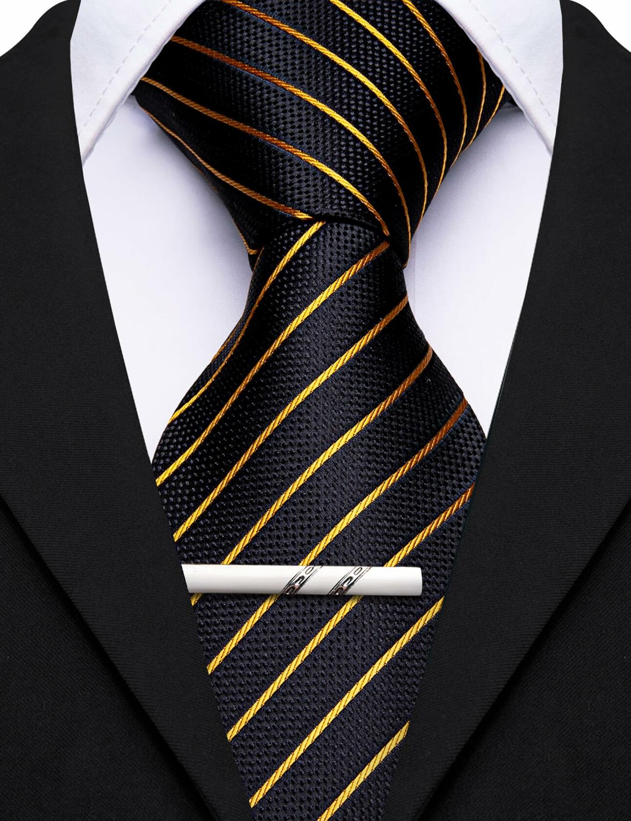 Barry.Wang Mens 6 PCS Silk Neckties Striped Paisley Check Floral 3.34"