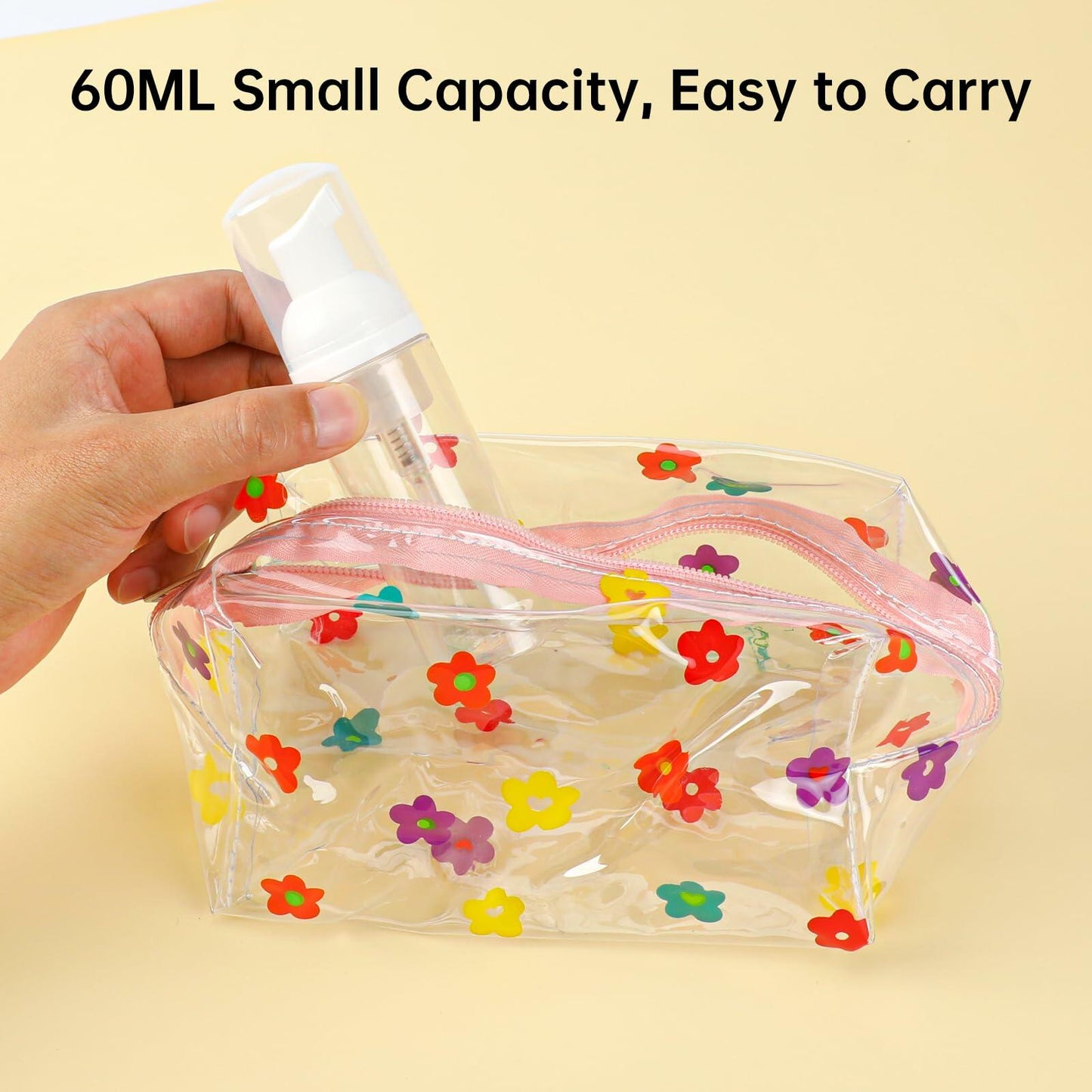 ZEYIYER 3PCS 1.7oz Foam Pump Bottle Travel Size 50ml Clear Dispenser