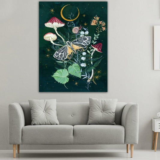 Umootek Night Jungle Tapestry Wall Hanging Darkgreen 37x29 in