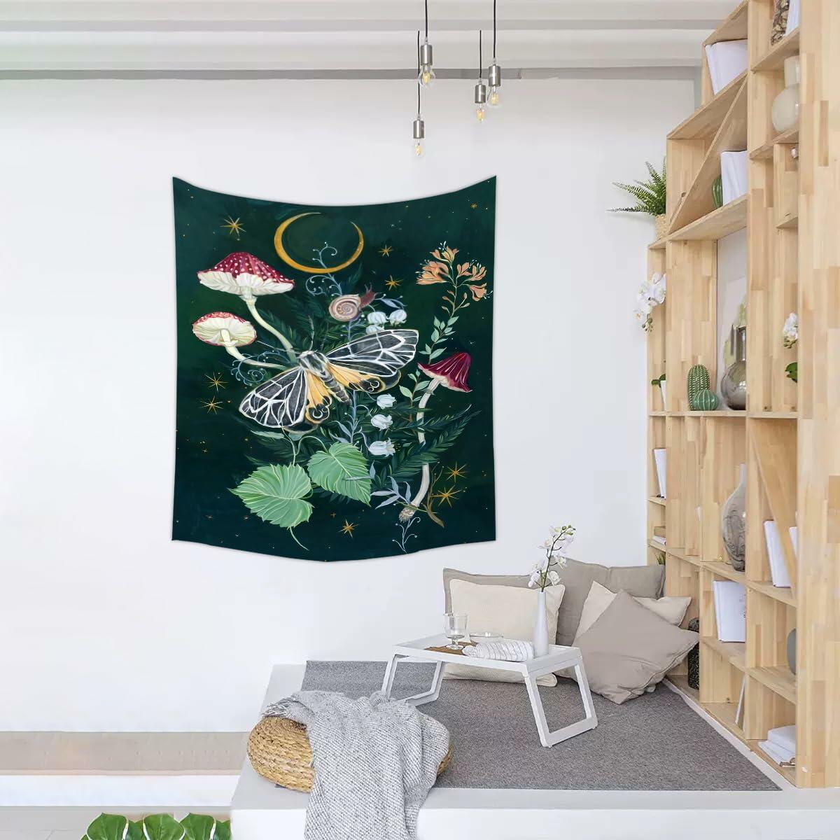Umootek Night Jungle Tapestry Wall Hanging Darkgreen 37x29 in