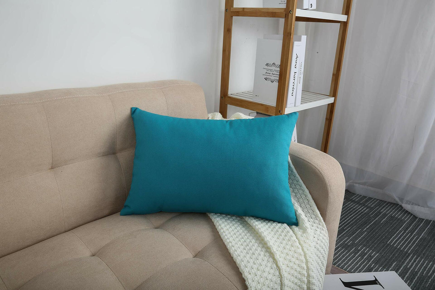 TangDepot Cotton Solid Throw Pillow Cover Coffee 12x18 1 Count