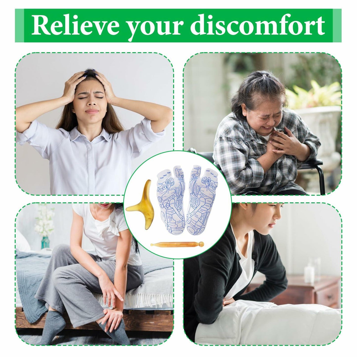 Reflexology Socks Set with Trigger Point Massage Tool Foot Massage Size M