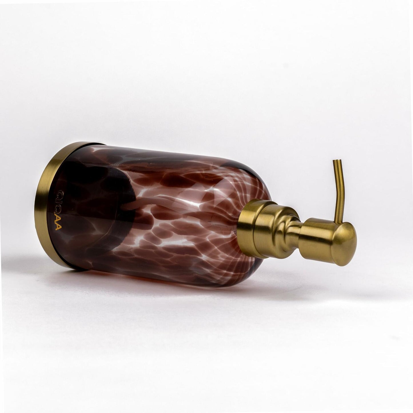 [Like New] Tortoise Glass Soap & Lotion Dispenser Vintage Handmade Bathroom Kitchen