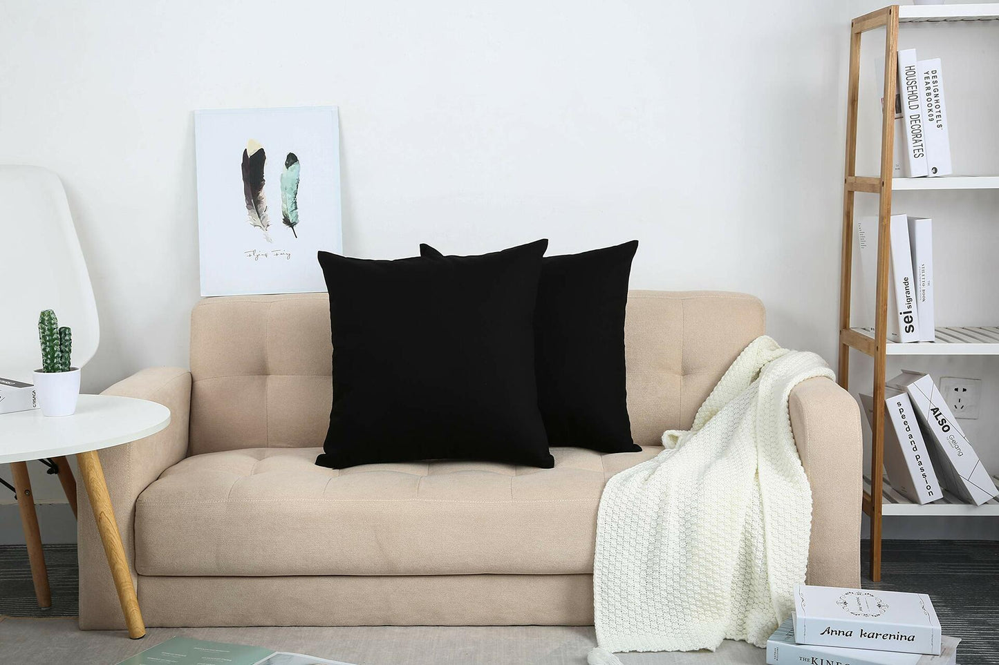 TangDepot Handmade Decorative 100% Cotton Canvas Throw Pillow Cover 24x24 Orange