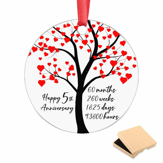 Fipsieneml 5th Anniversary Acrylic Ornament 5 Year Couples HL-AC-12