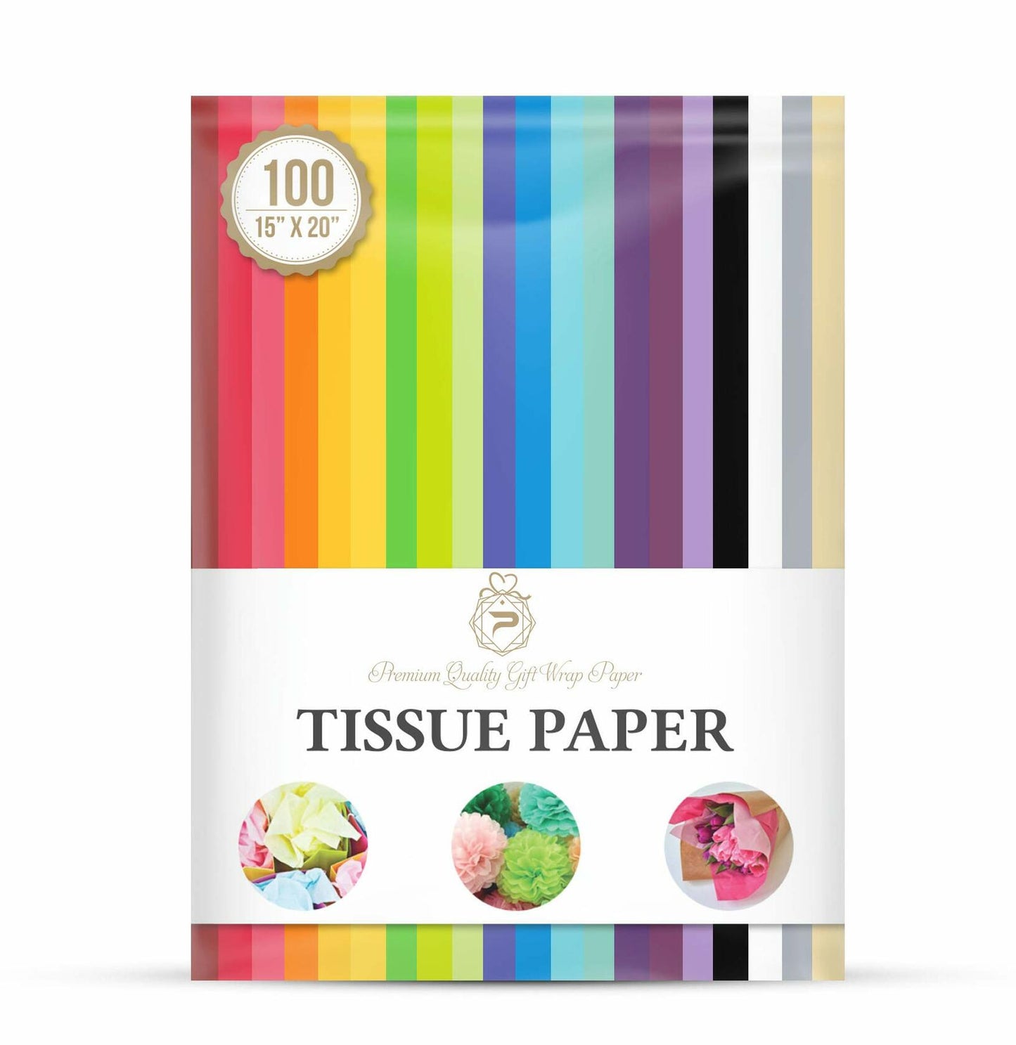 Tissue Paper Gift Wrapping 100 Sheets 20 Assorted Colors 20x26 Inch