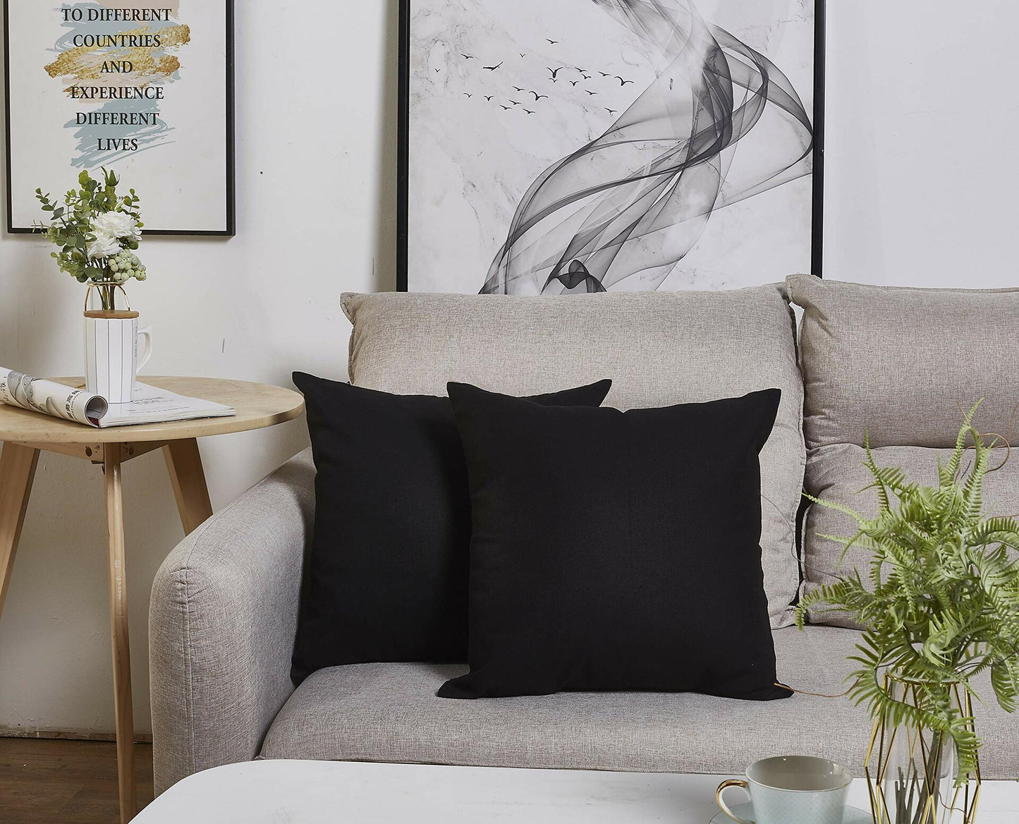 TangDepot Handmade Decorative 100% Cotton Canvas Throw Pillow Cover 24x24 Orange