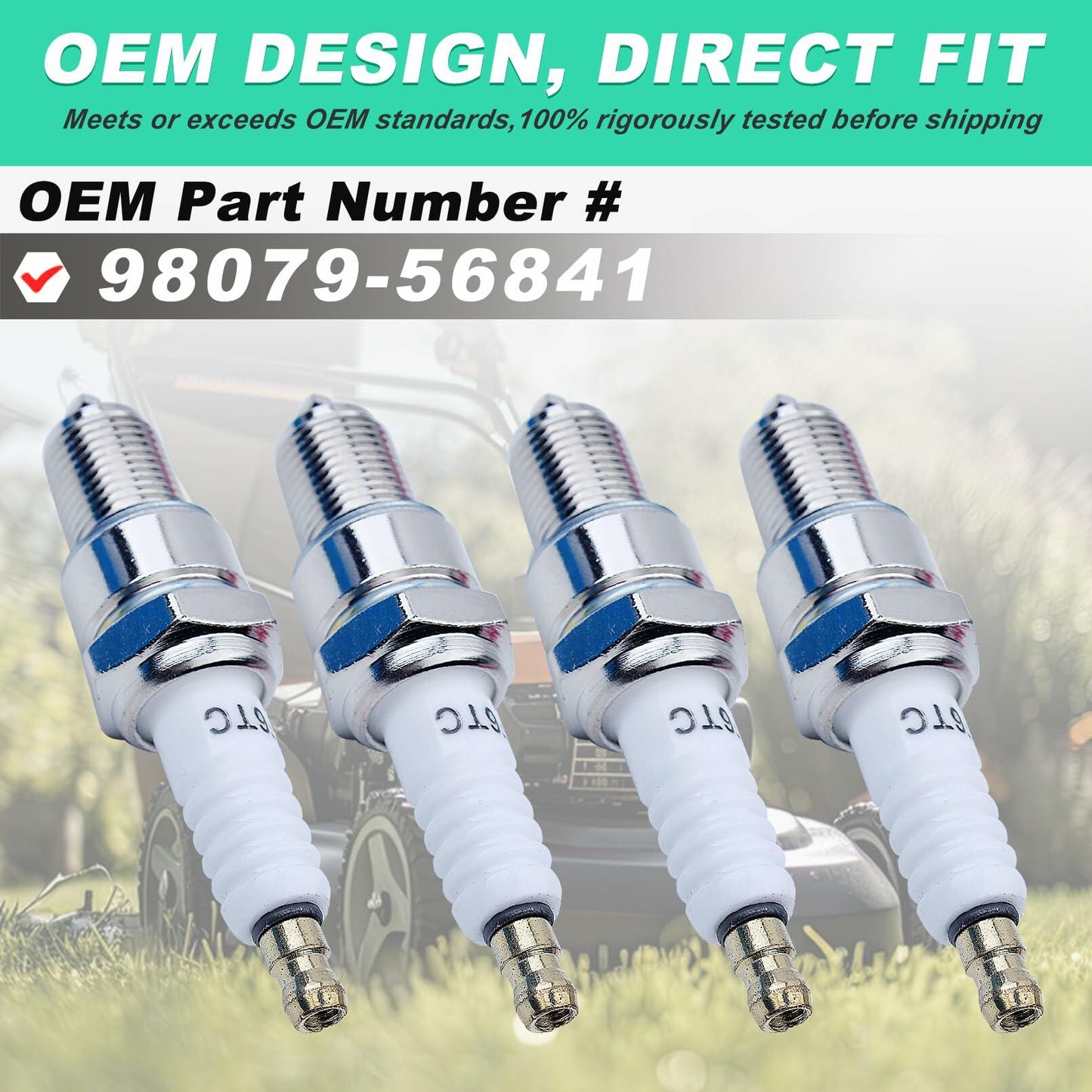 Adefol F6TC Spark Plug for NGK BP6ES Champion N9YC GX Series 4 Pack