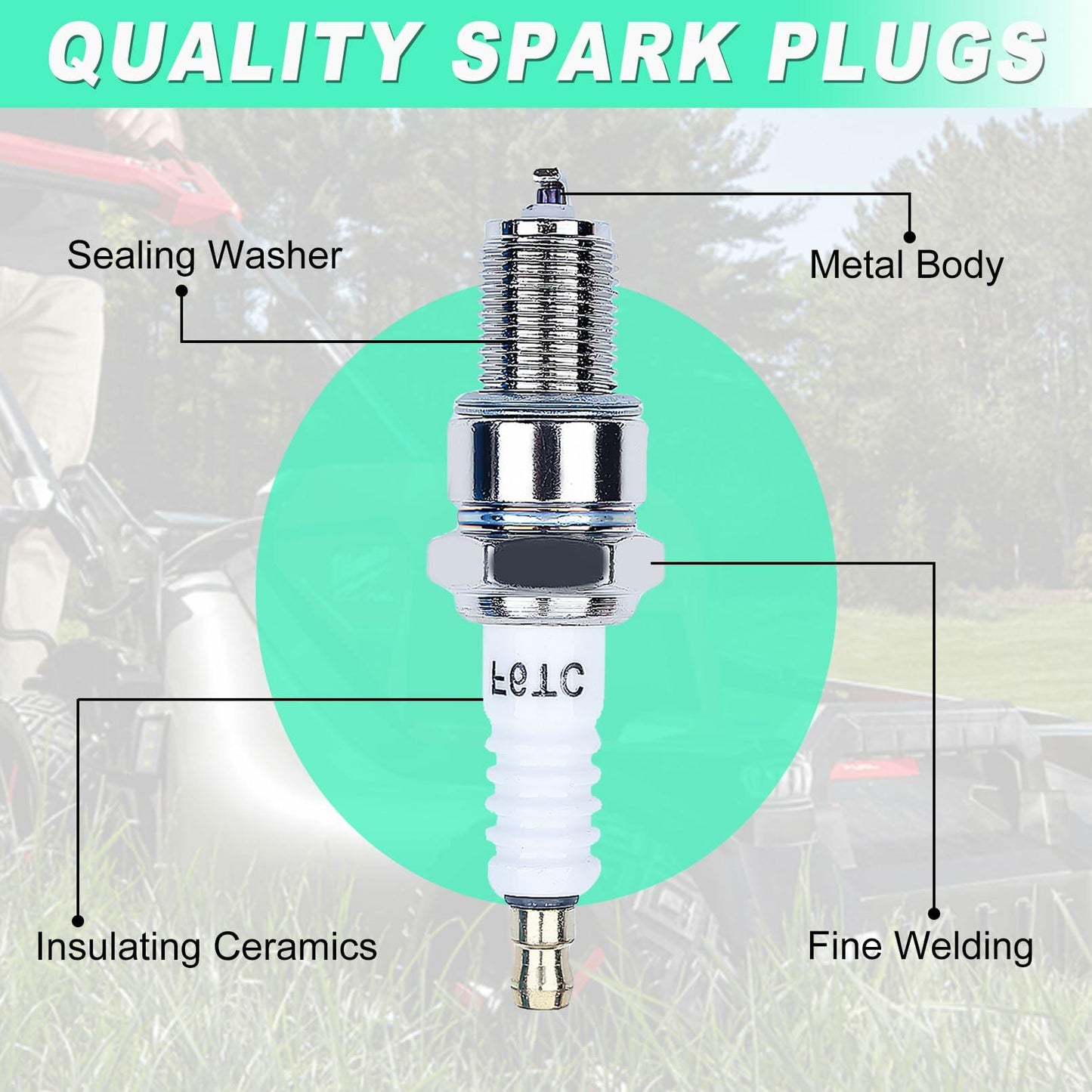 Adefol F6TC Spark Plug for NGK BP6ES Champion N9YC GX Series 4 Pack