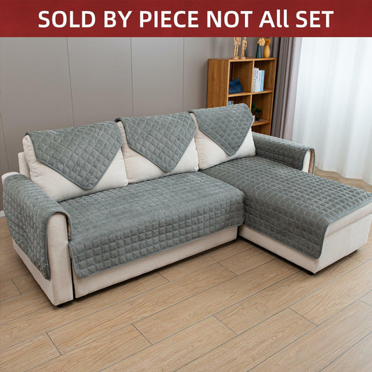 TAOMOCASTL Corduroy Sectional Sofa Cover Non Slip Washable Gray 28x70 1pc