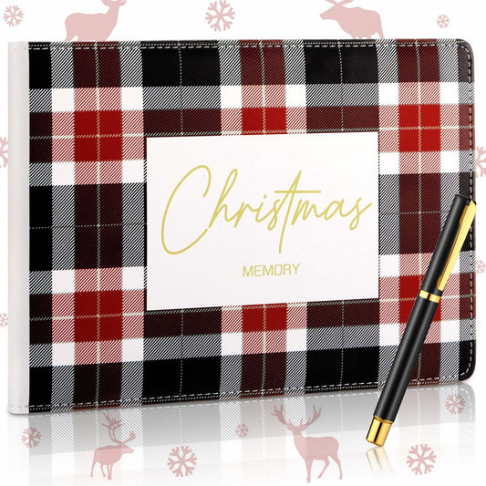 Frienda Leather Christmas Memory Book Scrapbook Album 9x6 White 144 Pages