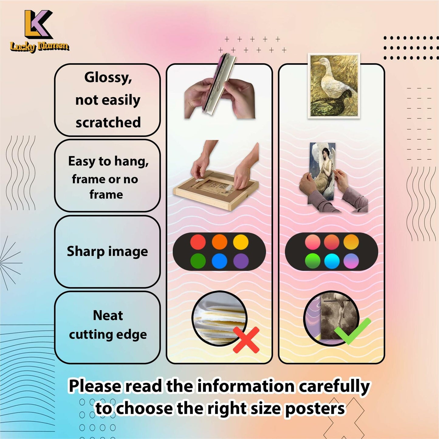 Lucky Numen Goth Posters Wall Art Vintage Aesthetic Black 40PCS