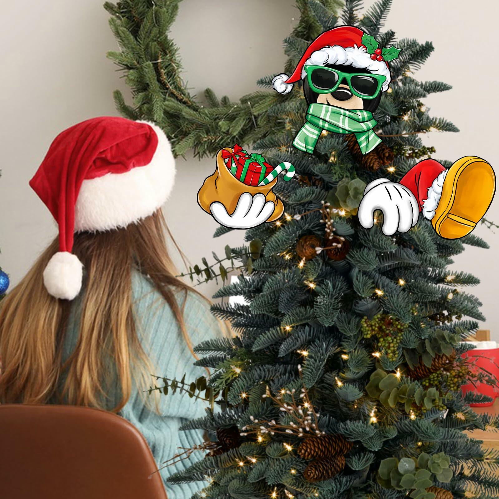 Bolisom Christmas Fence Peeker Garden Yard Sign Outdoor Xmas Decor