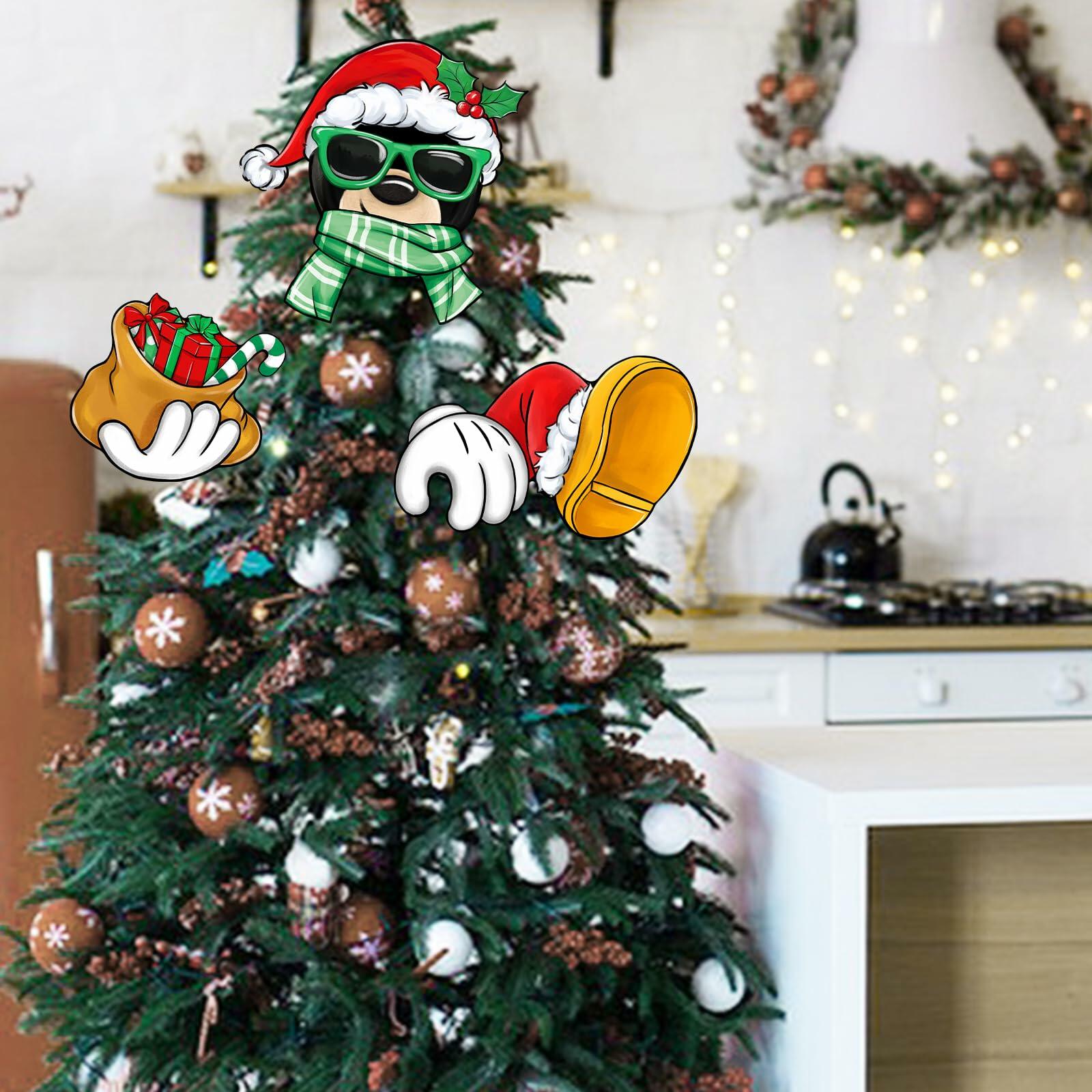 Bolisom Christmas Fence Peeker Garden Yard Sign Outdoor Xmas Decor