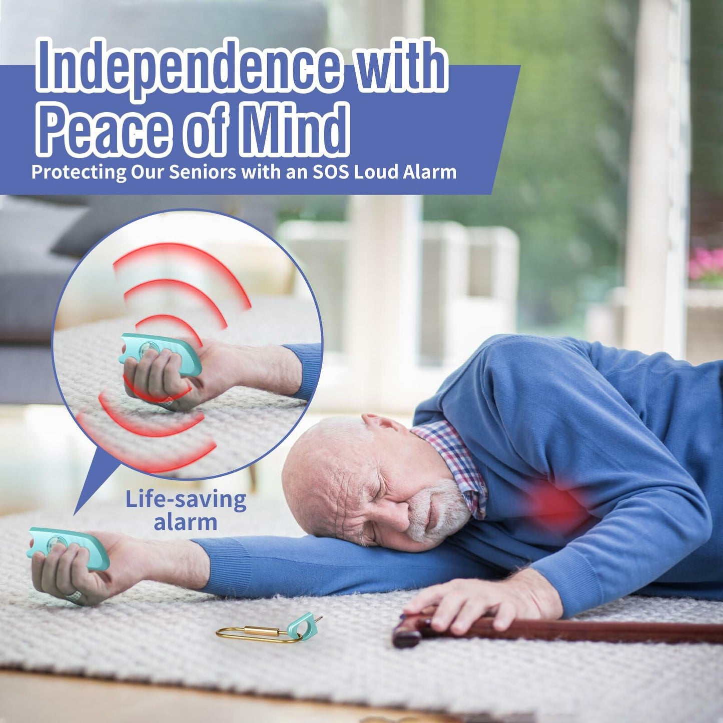 [Like New] Safe Sound Personal Alarm 2 Pack 140db Siren Strobe Light Key Chain