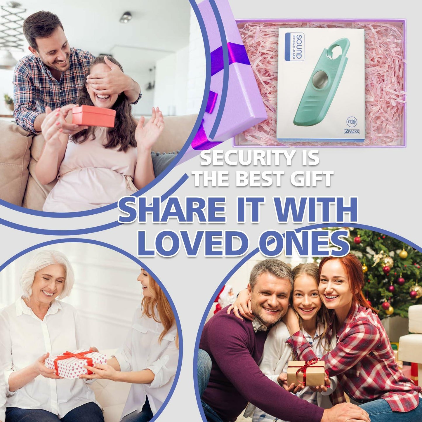 [Like New] Safe Sound Personal Alarm 2 Pack 140db Siren Strobe Light Key Chain