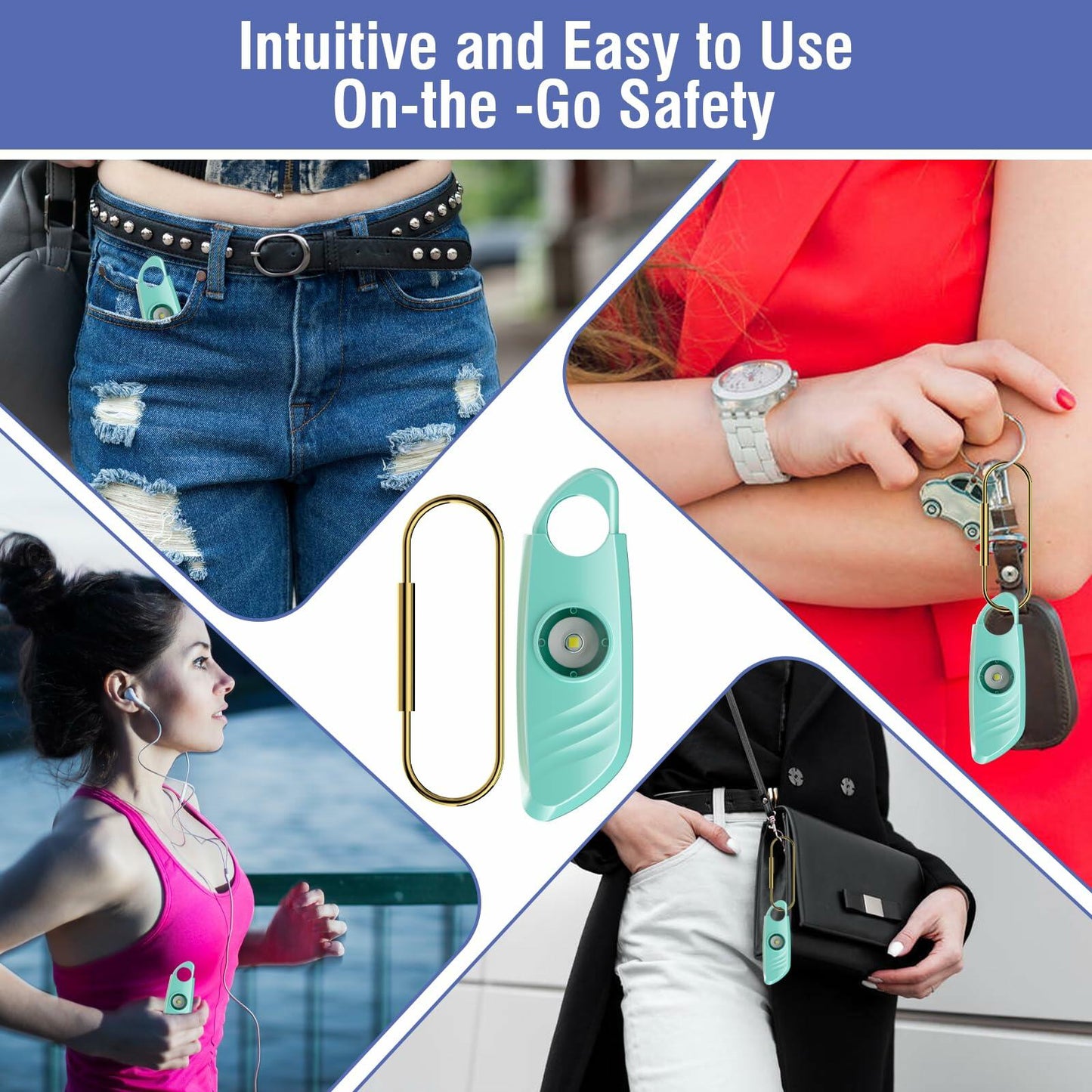 [Like New] Safe Sound Personal Alarm 2 Pack 140db Siren Strobe Light Key Chain