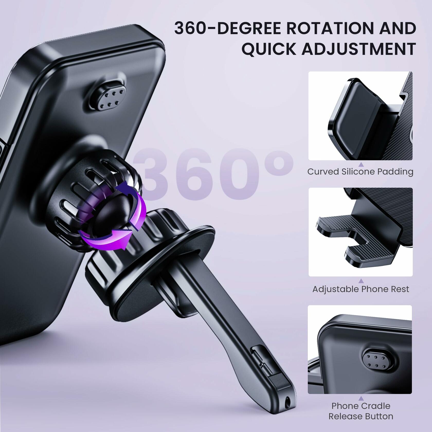 Car Phone Holder Air Vent Mount Universal Fit iPhone Android Smartphones