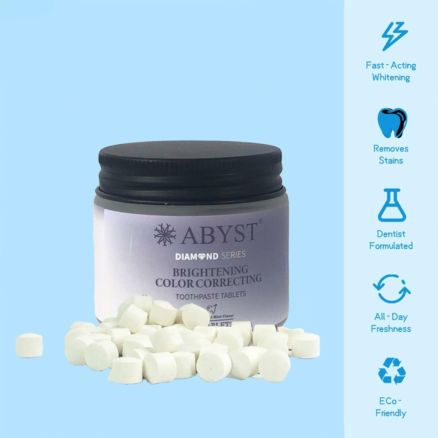 [Like New] ABYST Toothpaste Tablets Fluoride-Free Natural Whitening Nano Hydroxyapatite62Ct