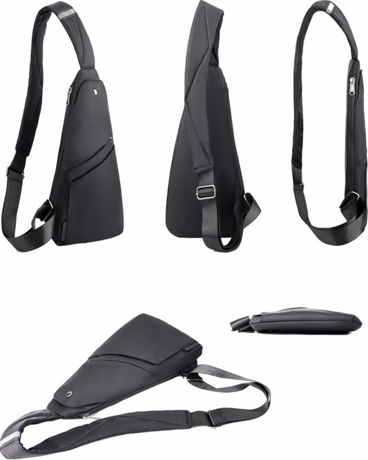 Sling Bag Anti Theft Crossbody Lightweight Shoulder Daypack Travel Black