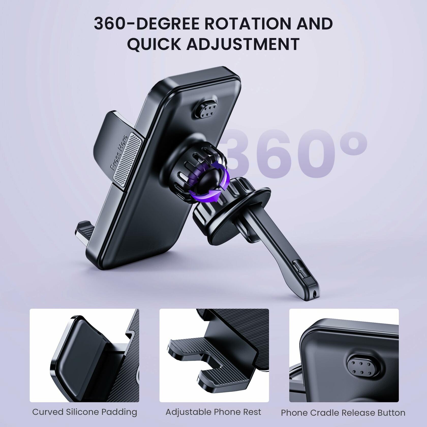 Car Phone Holder Air Vent Mount Universal Fit iPhone Android Smartphones