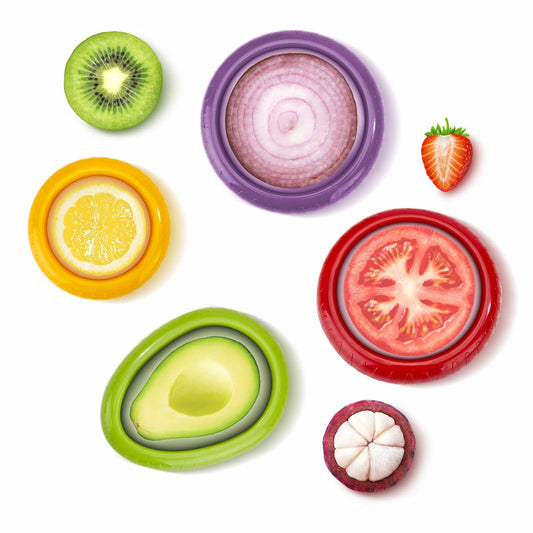 [Like New] Avocado Saver 4PCS Reusable Silicone Food Keepers for Avocado Onion Potato