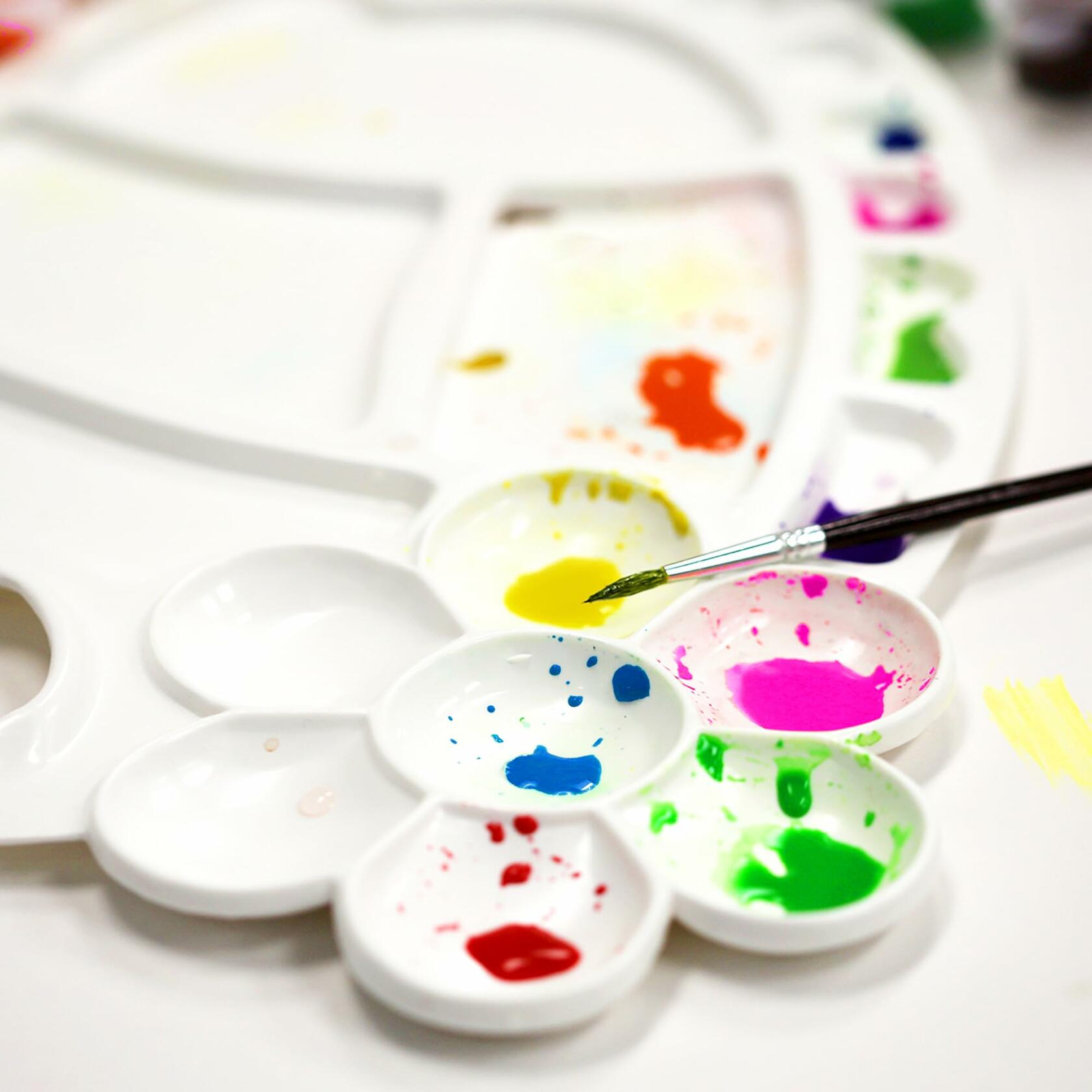 BAZIC Kids Paint Set 12 Colors 60ml Non-Toxic Vibrant Colors 1-Pack