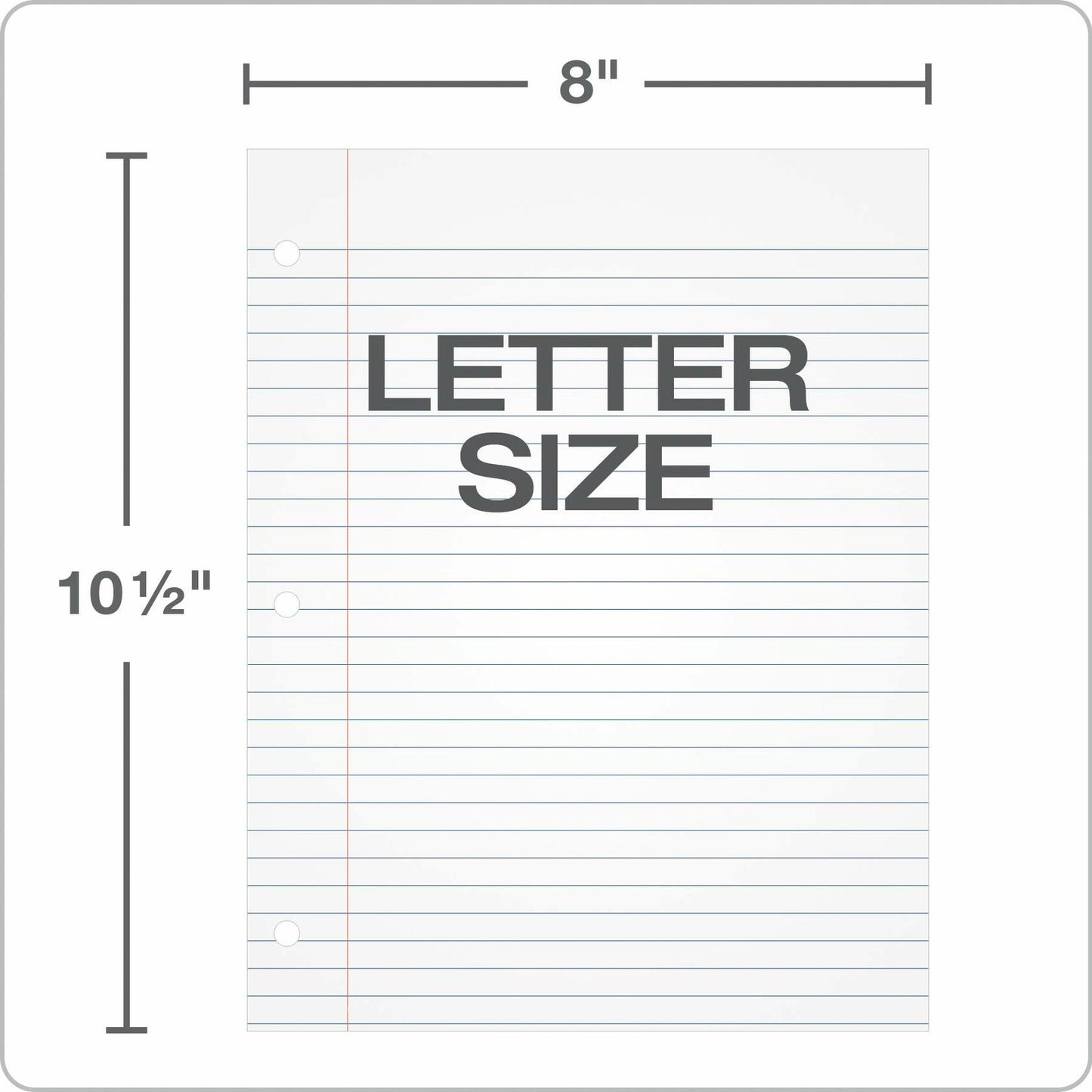 Oxford Wide Ruled Filler Paper 8x10.5in 3-Hole Punch 500 Sheets White