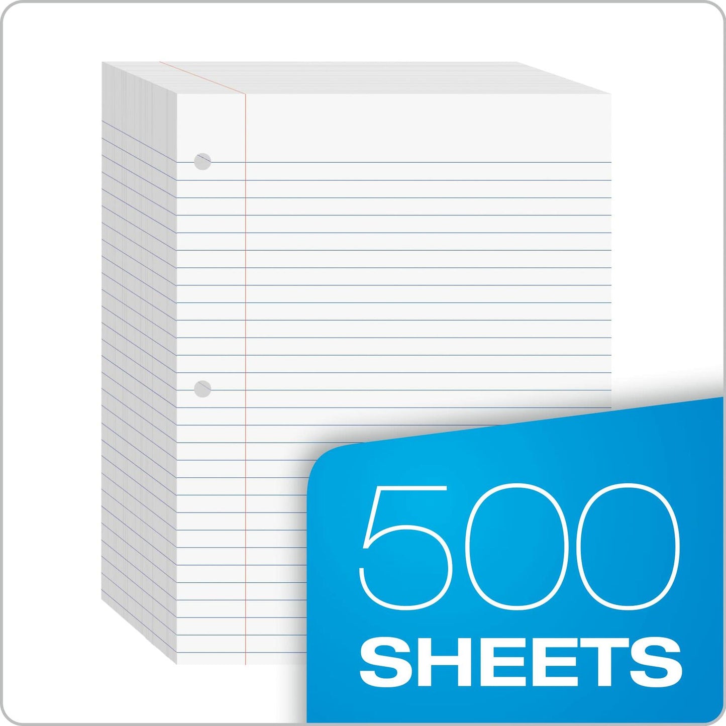 Oxford Wide Ruled Filler Paper 8x10.5in 3-Hole Punch 500 Sheets White