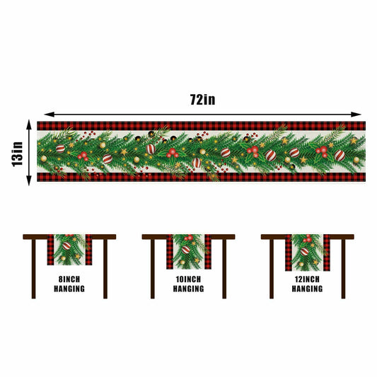 Linen Christmas Table Runner Winter Xmas Decorations 13x72 Inch