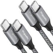 etguuds USB C to USB C Cable 3ft 2-Pack 60W Fast Charging Black
