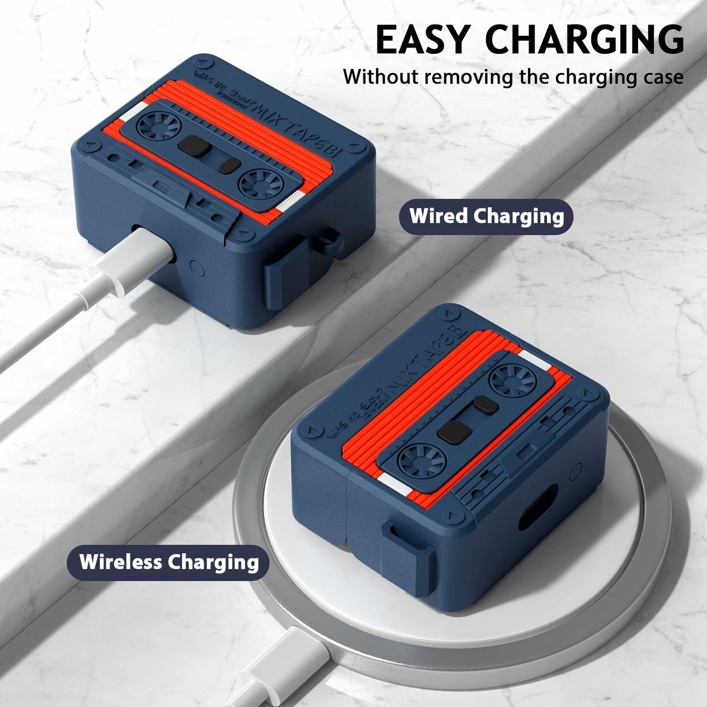 MOFREE Samsung Galaxy Buds 3 Pro Case Soft Silicone Shock-Absorbing Blue