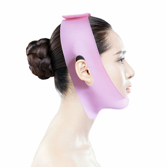 Anti Snoring Silicone Chin Strap Adjustable Mouth Close Pink for Men Women