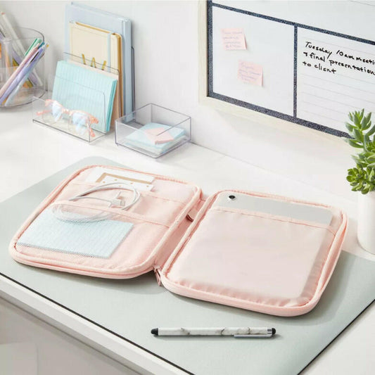 [Like New] Brightroom Zip Tablet Pouch Laptop Bag Blush Pink 12in x 9.25in