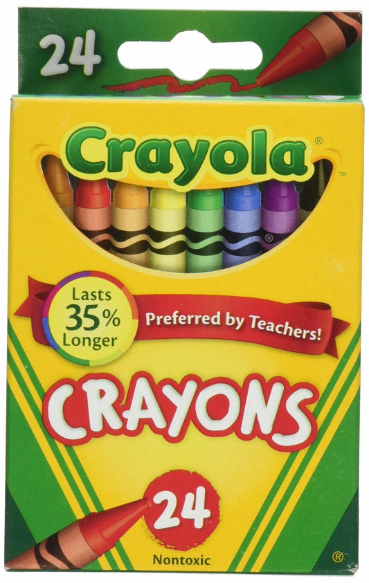 Crayola Crayons 24 Count Assorted Colors Pink School Art Supplies
